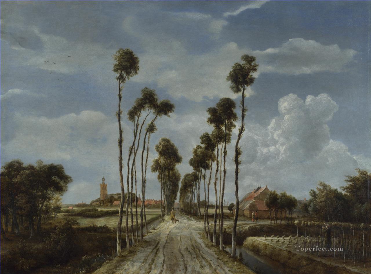 ミデルハルニス・メインデルト・ホッベマの路地油絵
